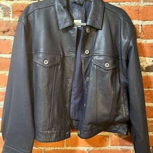 GAP Classic Navy Leather Jacket